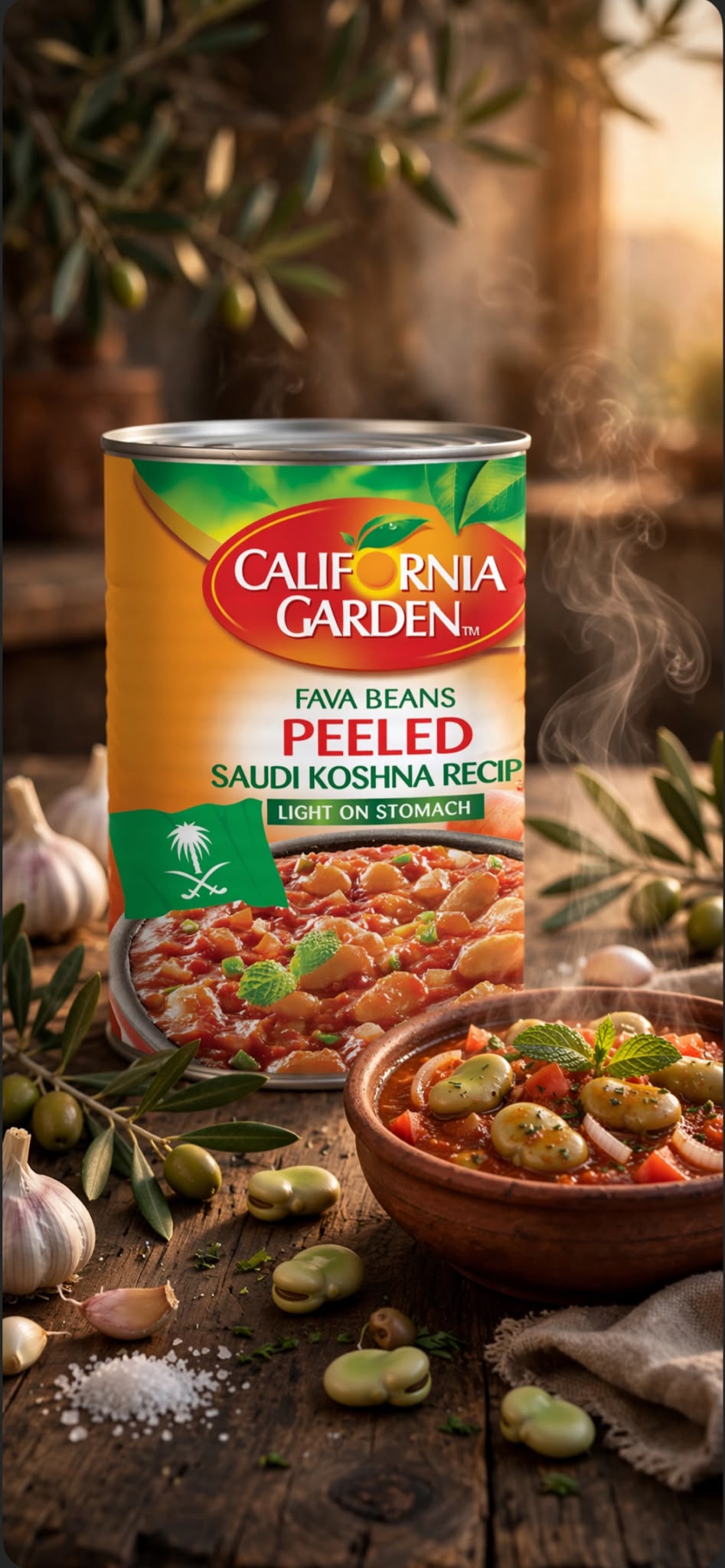 California Garden Peeled Fava Beans - Saudi Koshna Recipe 450g | فول مقشر كشنة سعودية 450ج