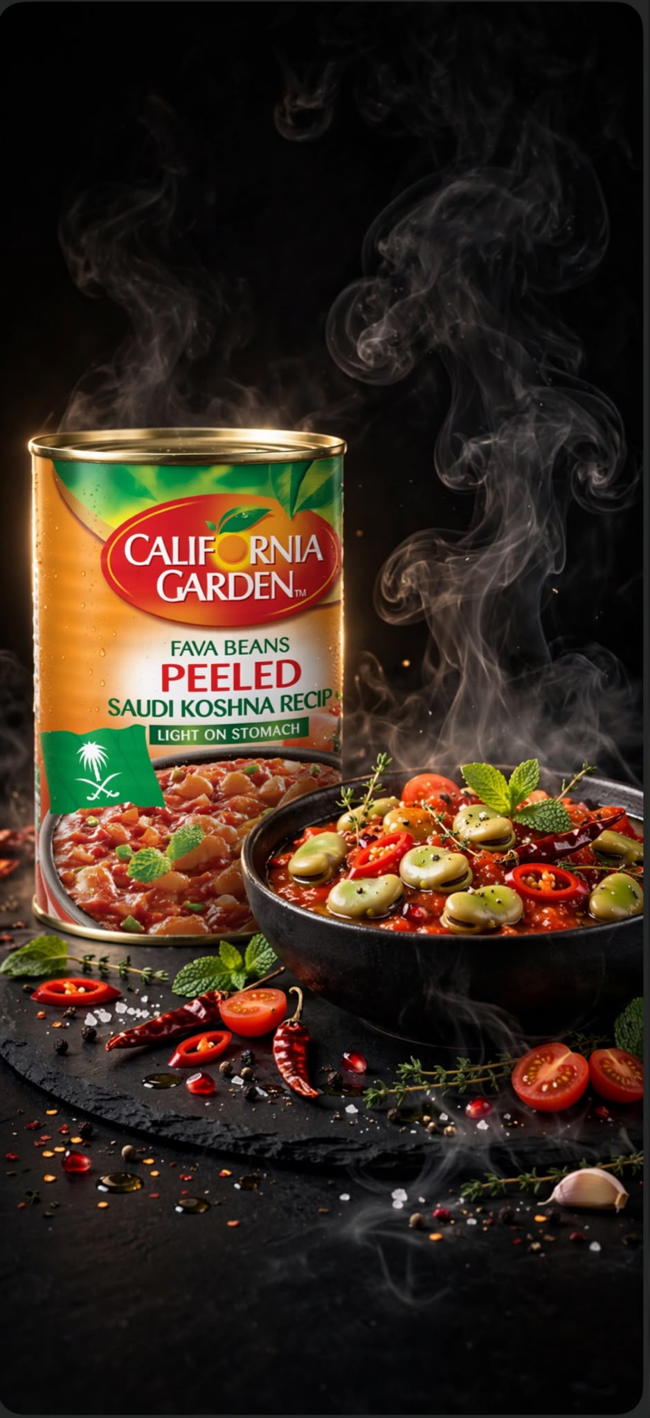 California Garden Peeled Fava Beans - Saudi Koshna Recipe 450g | فول مقشر كشنة سعودية 450ج
