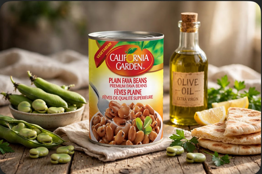 California Garden Plain Fava Beans 400g – Premium Foul Medames Vegetarian