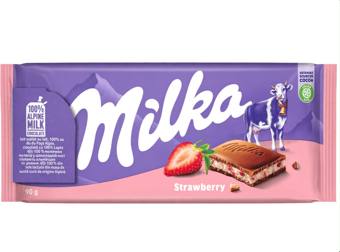 Milka Strawberry - شوكولاتة ميلكا بالفراولة 90g