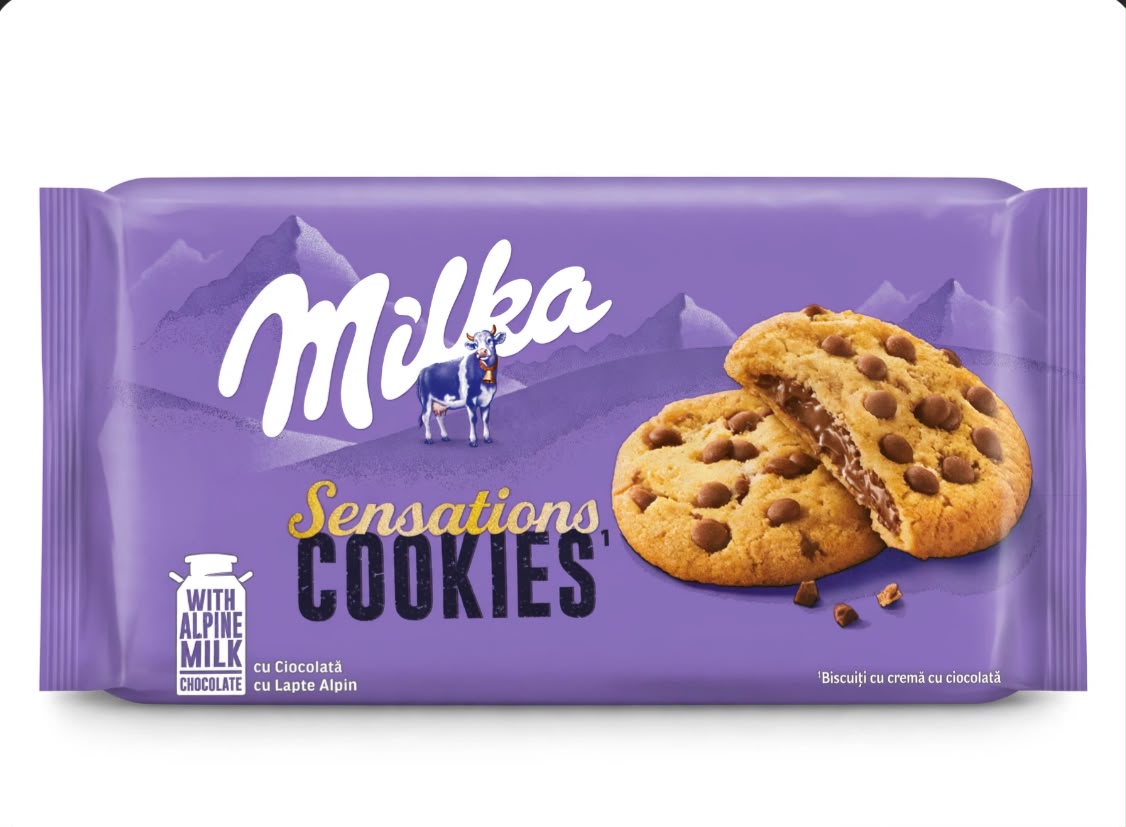Milka Sensations Cookies - كوكيز ميلكا سينسيشنز كلاسيك بحشوة الشوكولاتة 156g