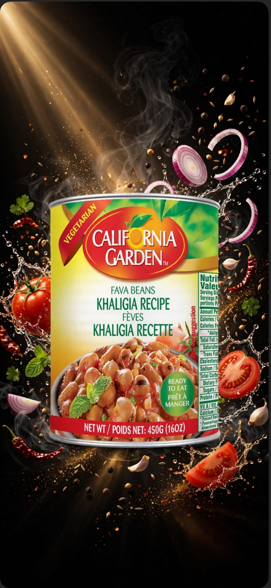 California Garden Fava Beans Khaligia Recipe 450g – Foul with Tomato & Onion