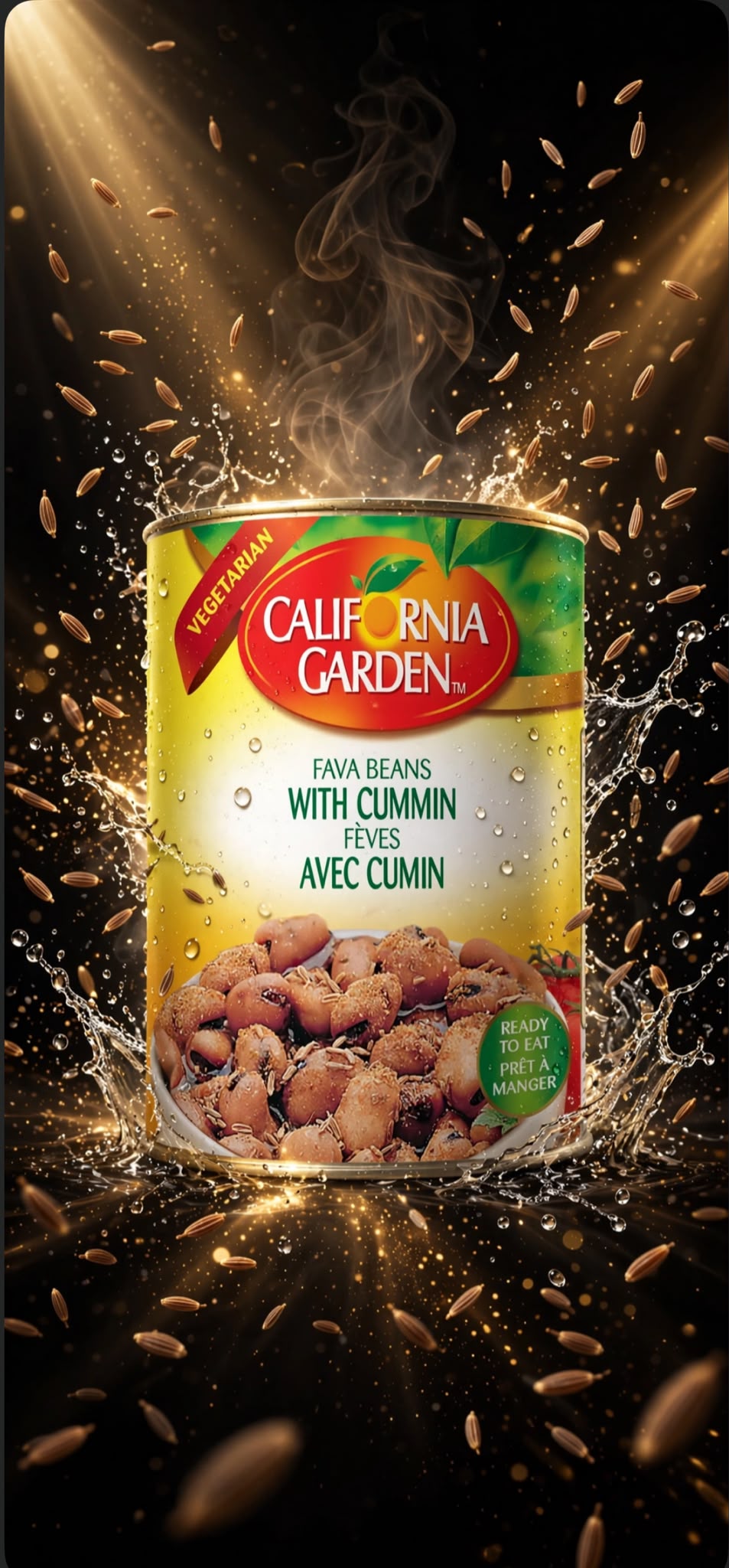 California Garden Fava Beans with Cumin 400g – Foul Medames Vegetarian